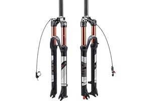 BUCKLOS 26/27.5/29 Travel 120mm MTB Air Suspension Fork, Rebound Adjust 1 1/8 Straight/Tapered Tube QR 9mm Manual/Remote Lockout XC AM Ultralight Mountain Bike Front Forks