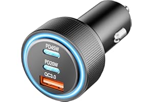 ANEXTIDE Zigarettenanzünder USB C Auto Ladegerät Adapter, 65W 3 Port Car Charger 12V USB Adapter Auto Steckdose KFZ Ladegerät USB C PD & QC3.0 Schnellladung für iPhone Samsung Telefon Autogeräte