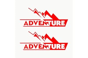 Autodomy Adventure 4x4 Off-Road Stickers Pack of 2 Units | Outdoor Car Stickers 19x11.5 cm | Off Road Vinyls Resistant to Rain and Sun | Black Color (Red)