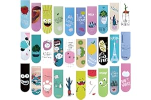 Juxtaposia 30 Stück Lesezeichen Kinder,Lesezeichen Magnetisch zur Seitenmarkierung in Büchern,Magnetic Markings für Lehrer, Studenten, Buchliebhaber, etc.