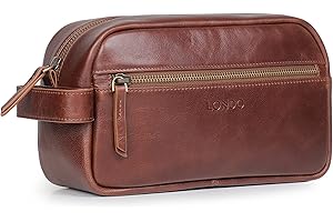 Londo - Articles de toilette en cuir véritable Dopp kit, sac de rangement pour organisateur de rasage pour maquillage, étui - Unisexe