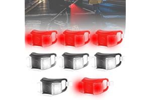 VEGOATY Lot de 8 lumières LED en silicone étanches pour poussette avec 3 fonctions d'éclairage, lumière LED en silicone, éclairage de poussette pour toutes les poussettes, coureurs d'extérieur