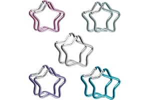 WATDENYFINE 10 Stück Stern Karabiner Stern Schlüsselanhanger karabinerhaken karabiner Schlüsselanhänger Schlüssel Karabinerhaken Karabiner Klein Zur Dekoration Geeignet(5 Farben)