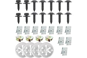 DOO ENGY Lot de 32 clips de protection contre l'encastrement Protection moteur Vis de fixation sous le capot du moteur et plaque de protection thermique Pour A3 Leon Toledo 2 II Octavia I Bora Golf 4 IV