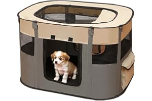 EUBSWA Recinto per Cani 70 x 55 x 40 cm, Recinto per Gatti da Interno Pieghevole, Anche per Esterno, Box Traspirante Portatile per Gatti Conigli Cuccioli