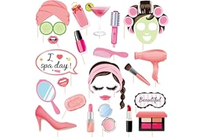 AIBAOBAO 24 pcs Theme Party Foto Requisiten, Spa Photo Booth Requisiten, Spa Day Photo Booth Requisiten, Geburtstag Make-up Selfie Requisiten, für Mädchen Frau Geburtstag Partys Zubehör