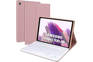 SENGBIRCH Funda con Teclado Samsung Galaxy Tab A8, Teclado Bluetooth Desmontable español (Ñ) A8 10.5' (SM-X200/X205/X207)?Oro