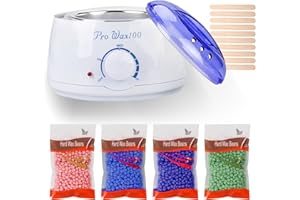LAZY LADY Waxing Kit Wachs, Elektrischer Wachswärmer, Wachs haarentfernung, Haarentfernung, Wachs, Haarentfernung Set, mit 4 x 100g Wachs, 20 Schaber (‎kit-a)