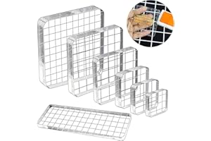 SAMSYOKI Pack of 7 Acrylic Block for Silicone Stamps, DIY Acrylic Stamp Block Set, Transparent Stamp Blocks for Silicone Stamps with Grid for Scrapbooking Photo Album Journal Craft Square