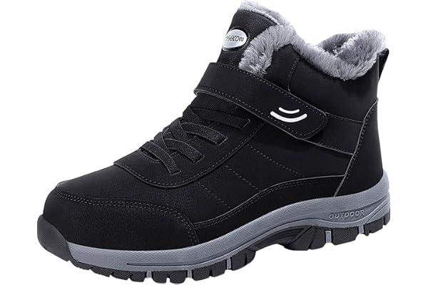 Snöstövlar herr fodrade, vandringsskor herr höga, trekkingskor vinter varma sportskor halkfria sneakers mjuk sula sneakers me