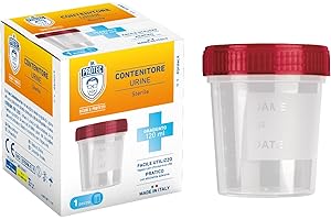 BERICAH Dr. Protec, recipiente de orina estéril, 120 ml, 1 unidad, tapón de rosca, escala graduada