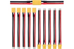 YIXISI 5 Paar XT30 Stecker Männlich Weiblich Stecker, XT30 Plug Male Female Connector mit 100mm 14AWG Silikondraht, für RC Lipo Batterie FPV Drohne