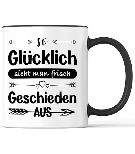 Scheidungs-Tasse Mit Spruch „Das Wars!“ – Lustiges Geschenk Mit Humor, Innen & Henkel Schwarz