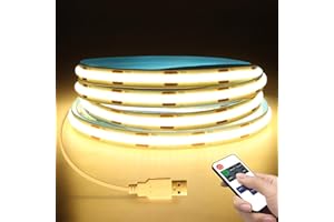 LRGBST DC5V USB Dimmable COB LED Streifen, 2M Warmweiß COB LED Strip Light with Remote control Dimmer For Innen Küche Bedroom Wohnzimmer Beleuchtung
