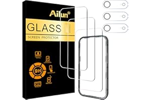 Ailun 3 Pack Screen Protector for iPhone Air [6.5 inch] + 3 Pack Camera Lens Protector with Installation Frame,Sensor Protection,Dynamic Island Compatible,Case Friendly Tempered Glass Film
