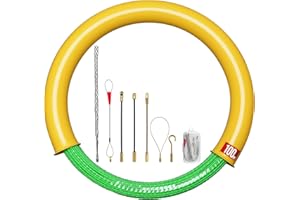 DZDSBB Sonda Passacavi 5mm 100m,Sonda Elettricista 100m,Cavo di Trazione in Poliestere Aiuto Alla Ritrazione del Nastro di Pesce Per Il Cavo con 7 Molle di Guida,con Alloggiamento in Plastica