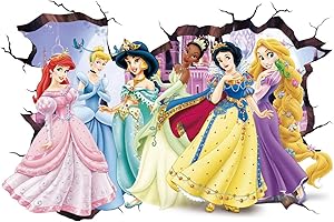 YOIMCKAY Principessa Adesivi Murale Bambini Adesivi Murali,Principessa Adesivi Murali Adesivi Da Parete Castello Rimovibile Vinile Stickers Muro per Cameretta Bambini Camera Ragazze(40 x 60 cm)