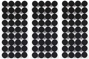 KOSHIFU 108 Pièces Patins en Feutre Ronds 15mm Patins pour Meubles en Feutre Auto-Adhésifs Protecteur de Sol Tampon Chaise Noir Patin Antiderapant Autocollants pour Meubles Pieds de Meubles