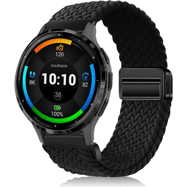 Bracelet Nylon Compatible Garmin Venu 3/2, Vivoactive 4, Forerunner 265 - 22mm Réglable Magnétique - Multicolore