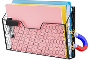 NIOFFICE Magnetischer Aktenhalter mit 1 Ebene, magnetischer Ordnerhalter, magnetischer Aktenhalter für Aktenschränke, Kühlschrankseiten, Iocker usw., langlebige magnetische Aufbewahrung aus Eisen für Zuhause