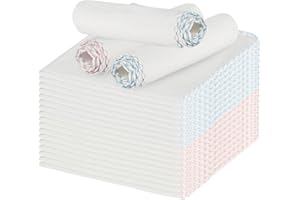 JETOP 20 Pack Muslin Face Cloths, Reusable Face Cloth 30x30cm/11.8x11.8in, Muslin Cloths Soft and Light for Makeup Remover, Non-fluorescent Cotton for Baby