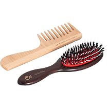 L'Artisan Brossier Haarbürste – Mit Wildschweinborsten & Nylon, Buchenholz, Französische Handarbeit