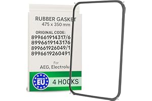 Guarnizione Forno 475 x 350 mm di 4 Ganci con Codice Originale 899661914317/6 8996619143176 899661926049/1 8996619260491 per AEG per Electrolux - MADE IN ITALY - Garanzia di 5 Anni - ONIX TECH