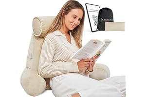 ‎MERIDIA PERSONAL CARE MERIDIA Lesekissen Premium, Rückenkissen Bett (3er-Satz). Rückenkissen Sofa, Lesekissen für Bett Rückenlehne Bett Kissen. Inklusive Tragetasche, Lendenkissen und Leitfaden