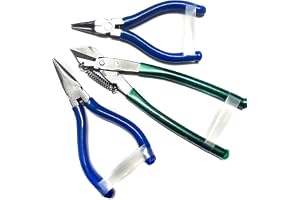 PILERMAN Silk Thread Jewellery Making Pliers Combo Long Nose, Round Nose and Side Cutter Pliers - Pack of 3 Pieces (JK-3 MSF-Blue)