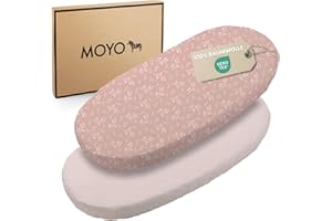 ‎MOYO MOYO Baby Spannbettlaken 90x55 cm I 2er Set I Bettwäsche in Rosé I Atmungsaktive Spannbettlaken Babybett I Matratzenbezug für Beistellbett & Kinderwagen I Bettbezug für runde & eckige Matratzen