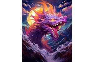 TISHIRON Adults DIY Paint by Numbers Fantasy Adults Beginner Paint by Numbers Dragon DIY Canvas Art Kids Painting by Number for Animal Photo Living Room Canvas Art 16x20 Inch