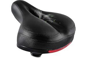 IPOW Selle de vélo Confortable pour Homme ou Femme - Rembourrée - Mousse à mémoire de Forme Haute densité - Double Suspension de Billes en Caoutchouc Absorbant Les Chocs - Ajustement Universel pour