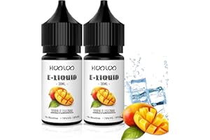 HOOLOO Vape Liquid No Nicotine, 2 Packs 30ml Triple Mango Flavours Vape Juice Shortfill, Made in USA, E Liquid for Vape Electronic Cigarettes Starter Kits (Triple Mango)
