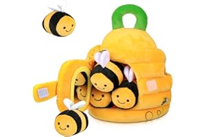 MICHIHOMIE Soft Baby Beehive Toy with 5 Sensory Bees, Sensory Toys for Babies 6-12 Months, Busy Montessori Toys for Toddlers 0-3 Years Old, Gifts for Boys & Girls