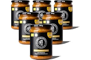 Löwenanteil - Bio Eintopf "KICHERERBSEN-CURRY" - 570g Glas mit cremiger Kokosmilch & Hanfsamen - ohne Zuckerzusatz und Glutenfrei - Fertiggericht mit viel Protein und Kohlenhydraten - Menge: 6