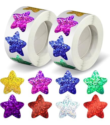 Fako Bijoux® - 500 Stickers Op Rol - 2.5cm - Hart / Hartjes Regenboog Twist - Beloningsstickers - Stickers Kinderen - Sluitsticker - Sluitzegel - 25mm