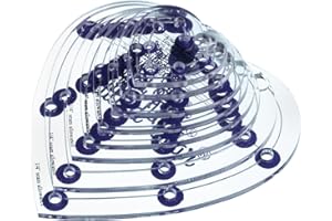 The Quilted Bear Plantillas de acolchado de corazones, juego de 8 plantillas antideslizantes de acrílico transparente, accesorios de acolchado para patchwork, costura y costura (3/4 a 3 pulgadas)