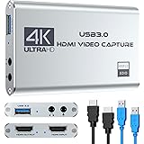 Rybozen 4K Audio Video Capture Card, USB 3.0 HDMI Video Capture Device, Full HD 1080P for Game Recording, Live Streaming Broa