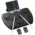 Tabletop Electric Drum Set, Portable Electronic Drum Kit with LED Display and Built-in Speakers, E-Drums Support PC Connection for Gift for kids and Adult Beginners