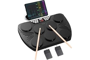 OYAYO Batería Electrónica, Tambor Digital Enrollable Portátil con Panel Digital Altavoces Integrados Soporte de Conexión de PC, Regalo ideal para Adolescentes y Principiantes Adultos