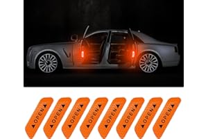 Yuqilin 8 Pezzi Adesivo Catarifrangente, Impermeabile Catarifrangente, Avvertimento Nastro Catarifrangente Adesivo, Universale Strisce Catarifrangenti Adesive, per Portiera Auto (Arancia)