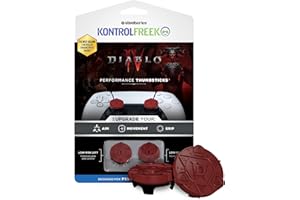 KontrolFreek Diablo IV Paire de joysticks de performance pour manette PlayStation 4 (PS4) et PlayStation 5 (PS5) | 2 tailles basses | Rouge et noir