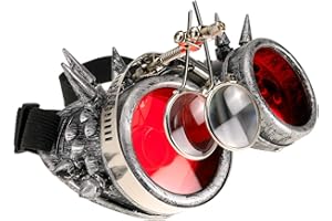 4sold Loupes Steampunk Antique Copper Cyber Goggles Rave Goth Vintage Victorian Sonnenbrillen Inklusive GRATIS Sonnenbrille Objektiv und zusätzliche Aufkleber alle Bilder