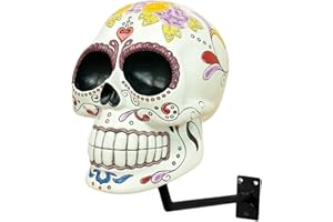 AVFORA Support Casque Moto, Skull Motorcycle Helmet Holder Wall Mount, Skull Helmet Holder for Bike, Baseball, Football Helmets