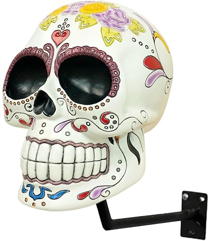 Support Mural Casque Tête De Mort - Pour Moto, Vélo, Rugby