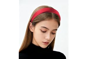 ‎AXY axy Haarreif mit Stoff gepolstertes Candy Colours und Satin Bezogen - Wunderschön Damen Stirnband Haarschmuck Haarreifen HRK7A (Rot)
