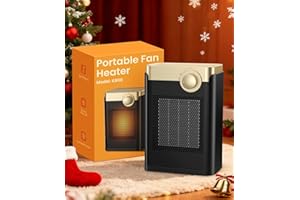 AUKUZI Termoventilatore Basso Consumo, Stufetta Elettrica Portatile da 1500W, in ceramica PTC, 3 Marcia, Protezione da Surriscaldamento e Ribaltamento, Stufetta Elettrica da Bagno per Camera, Uffici