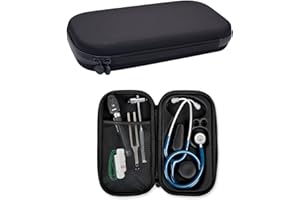 BANJIABB Hart Reise Fall Für 3m Littmann Classic Iii Stethoskop Zur Überwachung.Case Schutzhülle Passt Littmann Stethoskop Classic 3,Stethoskop Tasche,Zweikopf Stethoskop Case Etui Tragetasche(Schwarz)