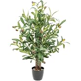 YAPAY &Ccedil;İ&Ccedil;EK&Ccedil;İNİZ Taş Detaylı Siyah Saksıda 60 cm Zeytin Ağacı