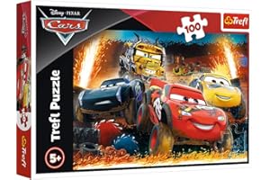 Trefl, Puzzle, Carrera Extrema, Disney Cars, de 100 Piezas, para niños a Partir de 5 años